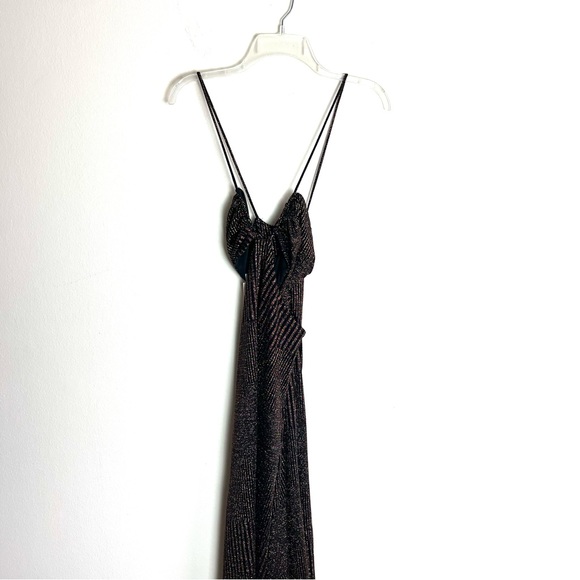 NWT Misha Dulci Metallic Stripe Cut Out Bodycon Dress - Picture 8 of 12